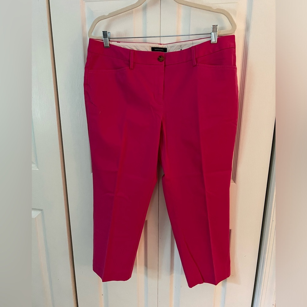 Land’s End Cropped Pants Size 14P Hot Pink